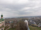 Вид с колокольни Богоявленской церкви на западную часть города с озером Плещеево. Переславль-Залесский