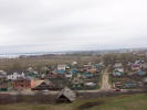 Вид со звонницы на западную часть города с озером Плещеево. Переславль-Залесский